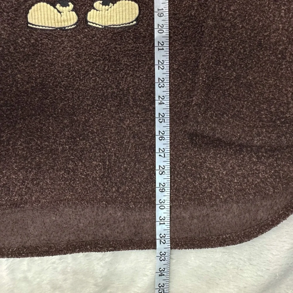 Vintage Disney Store Mickey Mouse Sweater Mens L Brown Fleece Fall Plaid 90s